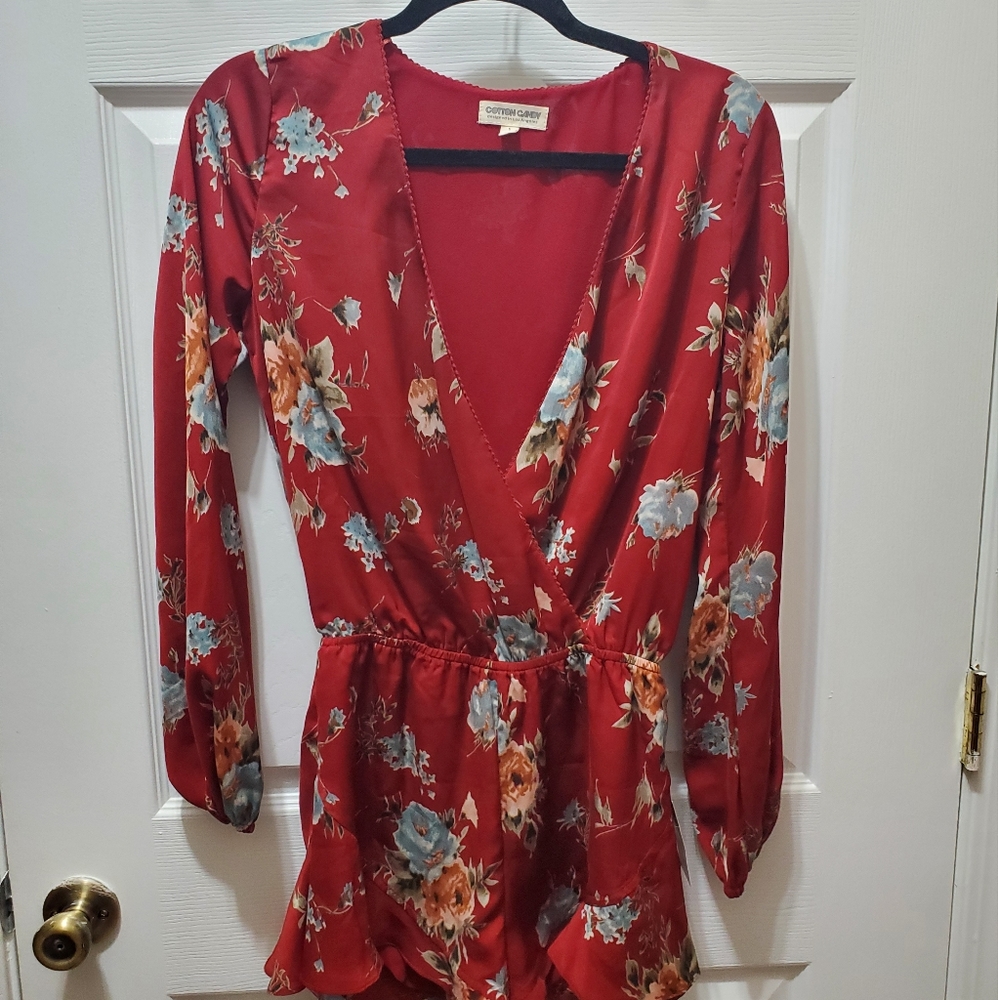 NWT Floral long sleeve romper